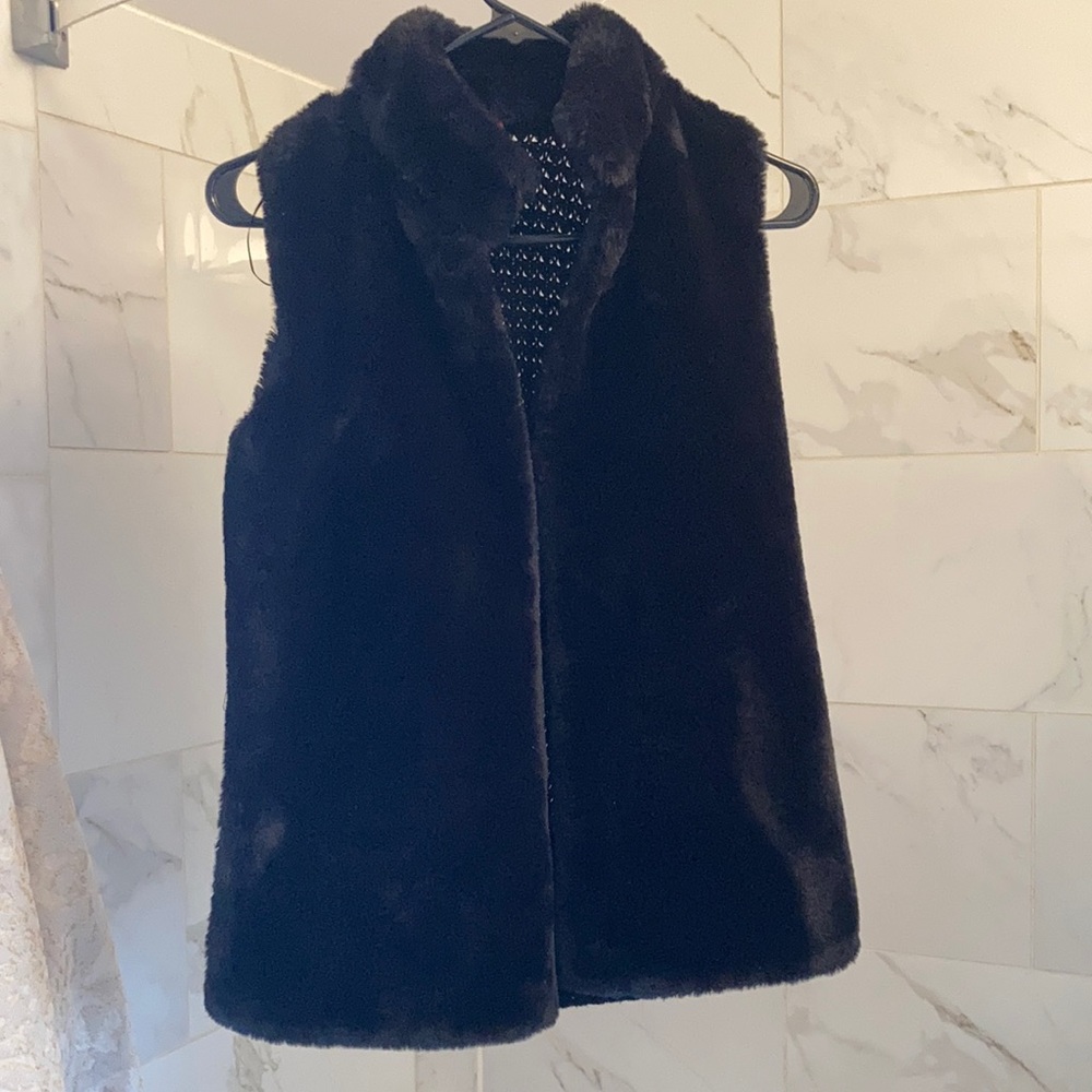 Fur black vest